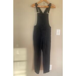 Madewell skinny overalls side zip womens size Medium black